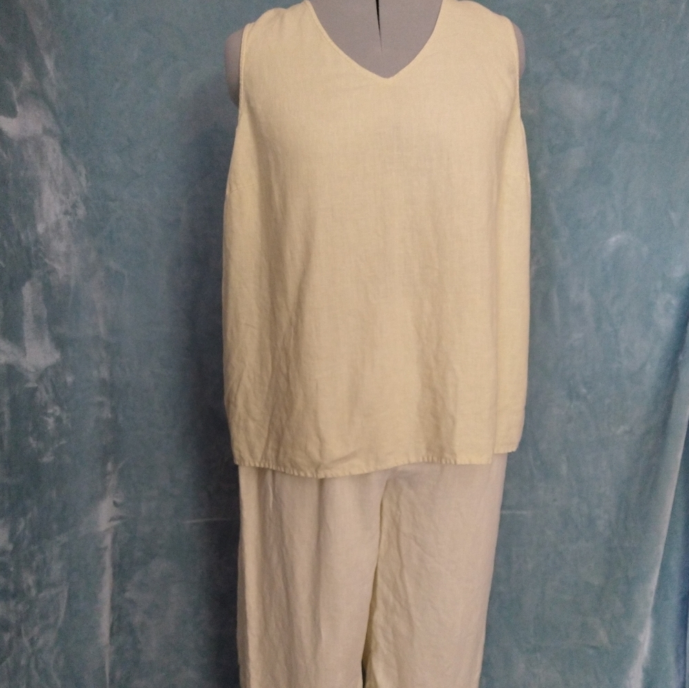 Linen Pants and Top by Hot Cotton Matching Set 3X